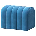 Modern Upholstered Sofa Bench With Curved Design And Multiple Color Options 3d model