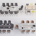 Modern Conference Table and Chair 3d model