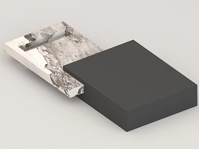 Modern Coffee Table With Marble Top And Black Sleek Structure Design 3d model