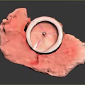 Red Burned Candle with Melted Wax Dripping on Black Surface Daily Living Item
