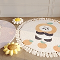 Children's Carpet Cartoon Animal Carpet Game Mat Art Carpet Round Carpet 3d model