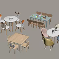 Kids Table and Chair Sets with Animal Shaped Chairs Light Wood Soft Colors and Toys
