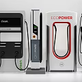 Modern Electric Vehicle Charging Stations With Clean ECOPOWER And Chargemaster Designs
