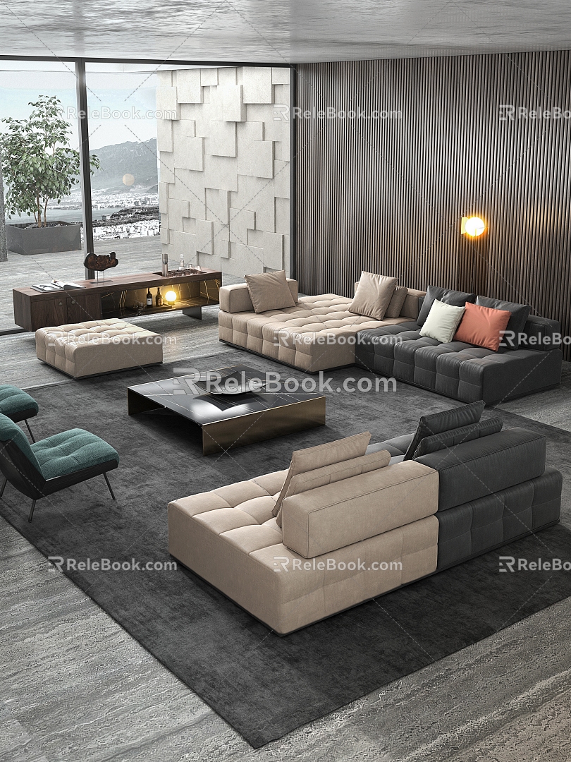 Minotti Italy Lawrence Sofa Modular Sofa Combination Sofa 3d model