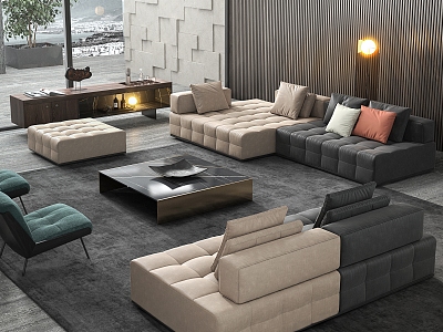 Minotti Italy Lawrence Sofa Modular Sofa Combination Sofa 3d model