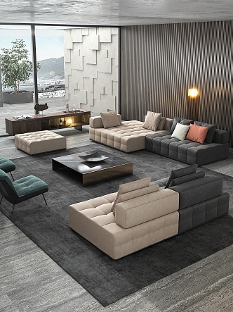 Minotti Italy Lawrence Sofa Modular Sofa Combination Sofa 3d model