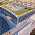 Modern Architectural Exterior Design With Glass Curtain Wall And People Walking Around