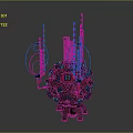 Futuristic Sci Fi Mechanical Sphere With Red Black Geometric Patterns Red Antennas And Mechanical Legs