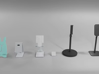 Various Household Items Including Desktop Stands And Small Bases In White Black Green 3d model