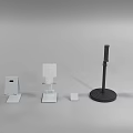 Various Household Items Including Desktop Stands And Small Bases In White Black Green