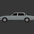 Classic Light Blue Sedan Exterior Design With Black Windows And Silver Wheels