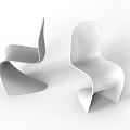 Modern Minimalist Single Chairs With Curved Lines In White And Gray Design