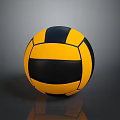 Bright Yellow And Black Volleyball Ideal For Beach Sports And Recreational Play