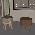 Jane European children'stool combination 3d model