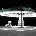 Modern Exhibition Booth for Gongxiang Pangu Technology with Circular Design Display Screens and Reception Desk