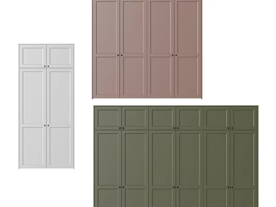 Modern Storage Dresser with Multiple Colors White Pink Green and Cabinet Doors 3d model