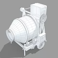 Industrial Green Concrete Mixer With Rotating Drum Steel Frame And Movable Wheels For Construction Sites