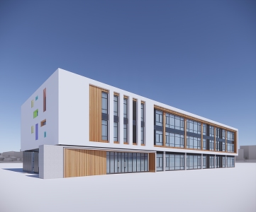 Kindergarten Primary School Low-rise Teaching Building Office 3d model