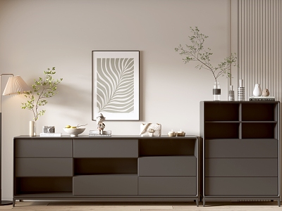 Modern Black Cabinet Whole Cabinet Sideboard Cabinet Balcony Cabinet Storage Cabinet Entrance Cabinet model