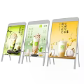 Attractive Beverage Billboard Showing Matcha Milk Tea Rice Milk Latte and Osmanthus Drink