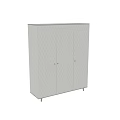 Dark Gray Diamond Pattern Double Door Wardrobe with Black Support Legs 3d model