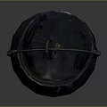 Traditional Metal Cooking Pot With Lid Handle Stand And Decorative Details