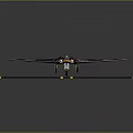 3D Model of Aerospace Aircraft on Black Launch Pad with Yellow Lines