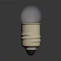 Transparent Glass Light Bulb With Golden Base And Visible Filament Structure 3d model