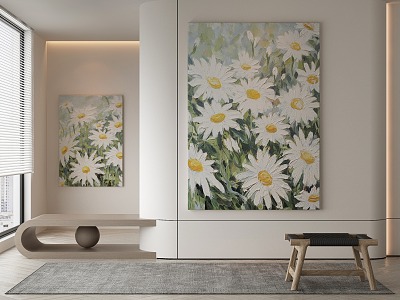 Modern plant painting decorative painting 3d model