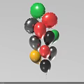 Colorful Inflatable Balloons With Green Red Black Yellow And Assorted Vibrant Colors