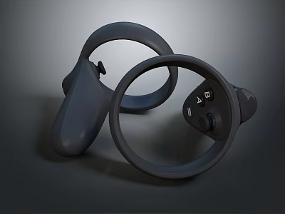 Black Loop Design Wireless Earbuds With Control Buttons And Ergonomic Fit 3d model