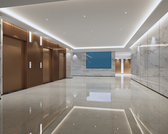 modern elevator hall floor elevator hall 3d model