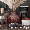 Household Cleaning And Daily Use Products Display With Assorted Bottles Candles And Decorative Items