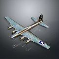 Historic Four Engine Aircraft Scale Model Supporting Early Space Exploration Cosmic Missions