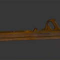 Vintage Wooden Hand Plane Tool With Smooth Crafted Surface And Handle