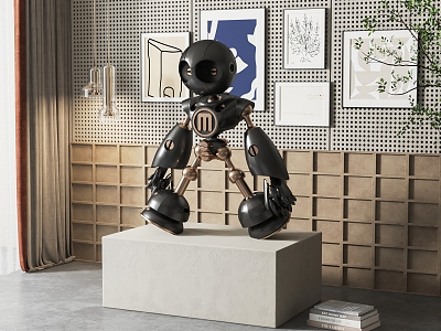 Modern Sculpture Robot Sculpture Ornaments 3d model