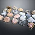 Various Colored Natural Stone Pieces With Diverse Shapes And Textures For Decoration