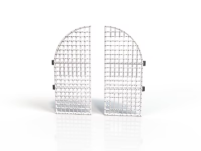 White Double Mesh Arch Shaped Storage Shelf Organizer for Home Living Use 3d model