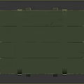 Two Stacked Green Wooden Crates with Black Text and Markings