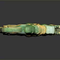 Decorative Furniture Ornament Featuring Green And Gold Dragon Shaped Glazed Design