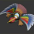 Colorful Flying Bird Plush Toy with Vibrant Feathers Spread Wings Yellow Head and Red Body