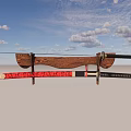 Traditional Japanese Katana Weapon With Red Black Accents On Wooden Display Stand And Another Blade