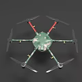 Smart Six Rotor Drone With Camouflage Design For Efficient Operations 3d model