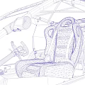 Futuristic Custom Car With Open Cockpit Grey Exterior And Roof Mounted Component