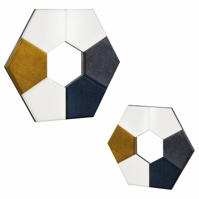 Modern Stylish Hexagonal Wall Lamps With Geometric Design In White Yellow Navy Blue Gray 3d model