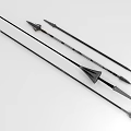 Ancient Warfare Arrows With Different Metal Arrowhead Designs And Long Wooden Shafts