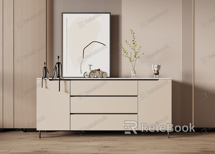 Cream Style Home Side Cabinet Entrance Cabinet model