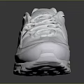 White Sports Sneakers With Mesh Upper And Air Cushion Sole Design