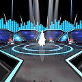 Gorgeous Stage Design With Lights And Singing Performer 3d model