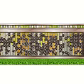 Modern Feature Wall Design With Laser Cut Patterns Metal Frame And Green Lawn